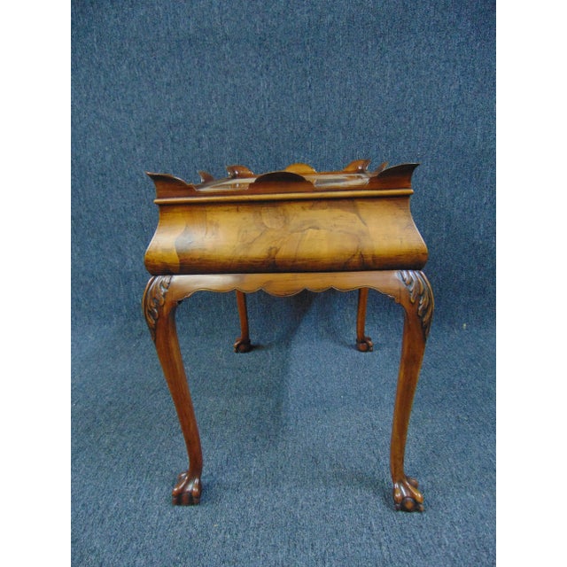 Italian Chippendale Style Burl Olivewood Table For Sale - Image 9 of 10