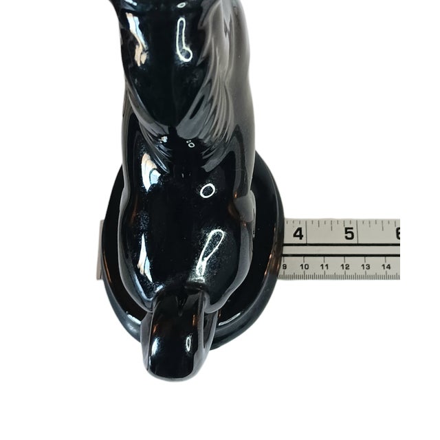 Vintage Rearing Stallion Horse Table Lamp Black Ceramic Equestrian Mid-Century Modern For Sale - Image 16 of 18