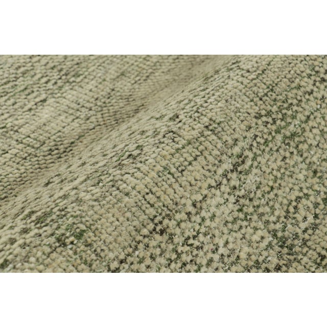 Rug & Kilim’s Contemporary Textural Rug in Green and White Tones - 10x14 For Sale In New York - Image 6 of 7