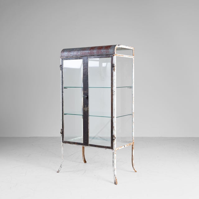 Italian Metal and Glass Display Cabinet, 1930s For Sale - Image 11 of 11