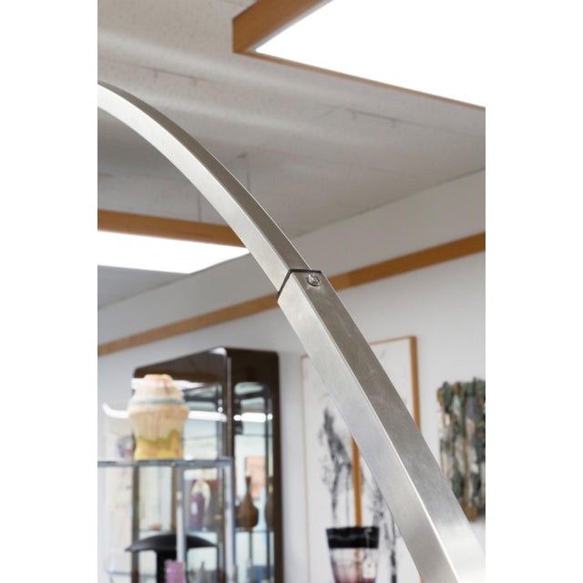 Mid Century Modern Adjustable Chrome Ball Arch Lamp With Marble Base For Sale - Image 4 of 7