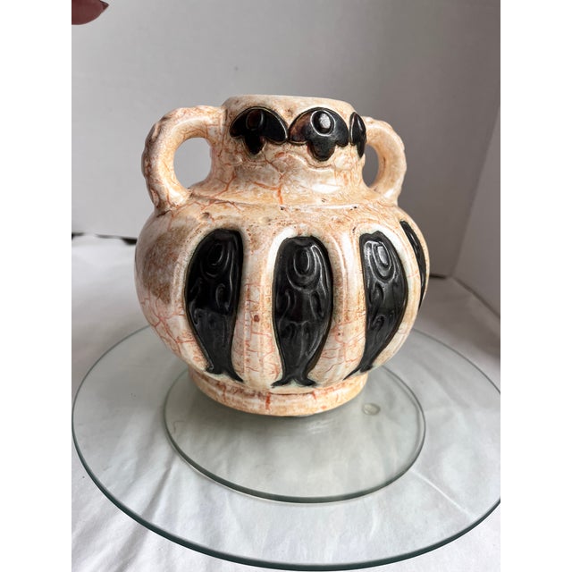 Mid-Century Modern “Alienware” Ditmar Urbach Handled Fish Vase Vintage 1930s Czech Art Deco - Model 8197 Maker/Designer: Ditmar Urbach For Sale - Image 3 of 14