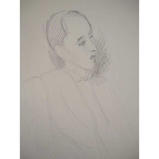 Marie Laurencin, Seated Man, Original Pencil Drawing For Sale - Image 4 of 5