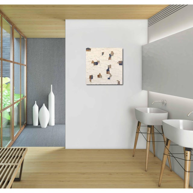 Textile Textured Delicacies 3 - Impasto Textural Thick Acrylic Paint Abstract Original Artwork by Shiri Phillips For Sale - Image 7 of 9