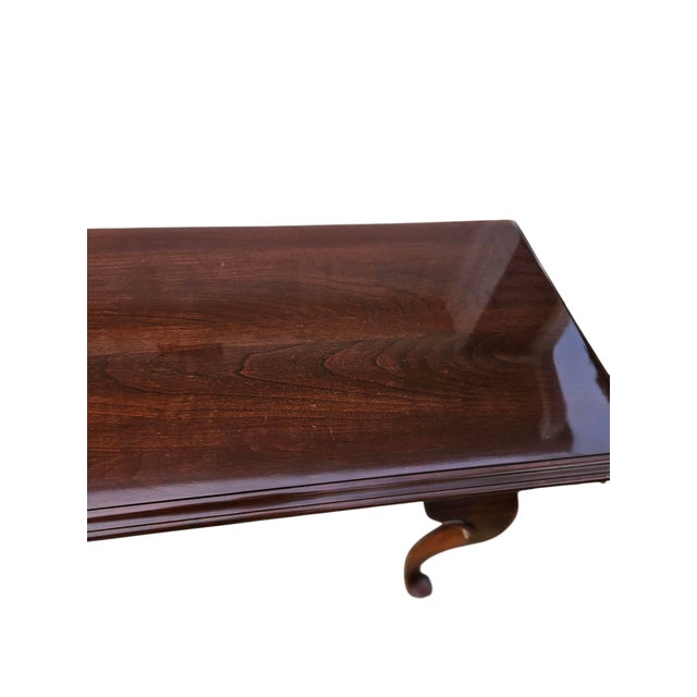1980s Ethan Allen Georgian Console Table Server Sofa Table Chippendale Cherry For Sale - Image 16 of 18