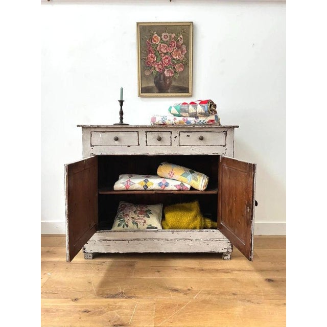 Vintage Painted Wooden Buffet For Sale - Image 9 of 13