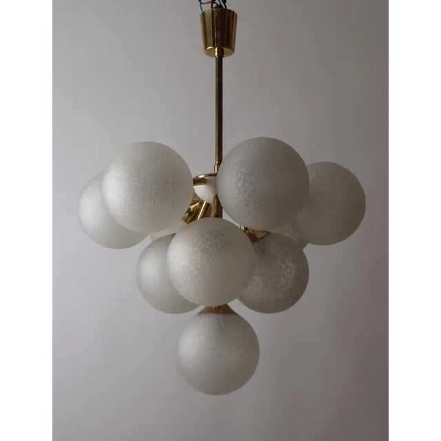 Gold Space Age Sputnik Pendant Light in Brass, 1960s For Sale - Image 8 of 8