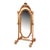 Italian Walnut Cheval Mirror With Gold Leaf Accents For Sale