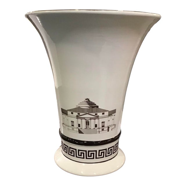 Late 20th Century Monumental Ceramic Vase in the Style of Piero Fornasetti For Sale