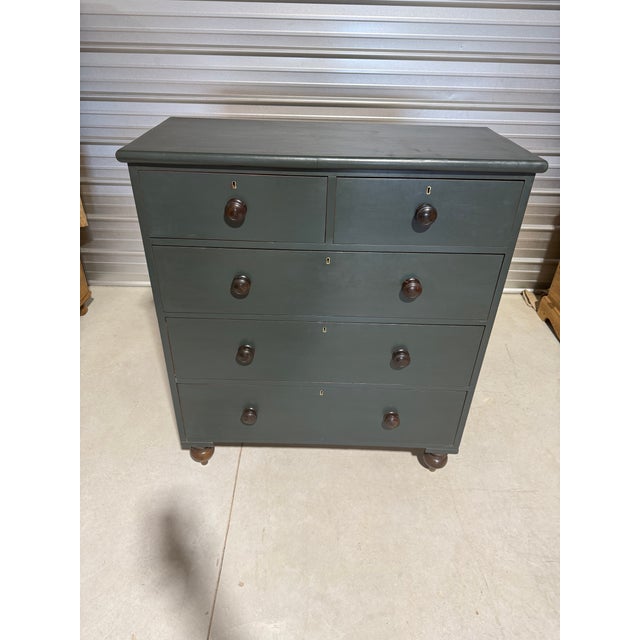 Antique Two Over Three Drawers - Painted Chest of Drawers From England This is an antique chest of drawers that has been...