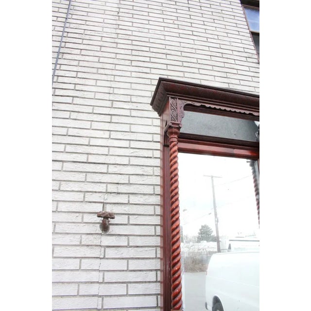 19th Century American Victorian Cherry Hallway Entryway Mirror For Sale - Image 9 of 10