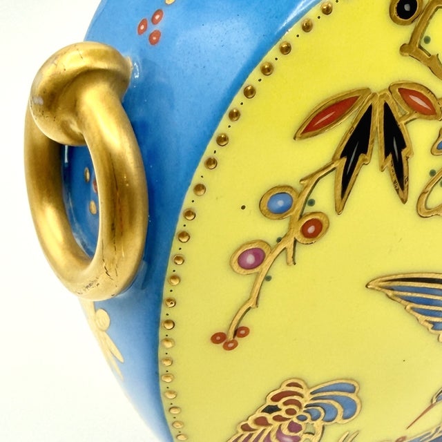 19th Century Antique Limoges Porcelain Chinoiserie Moon Flask Vase, 1800s For Sale - Image 5 of 18