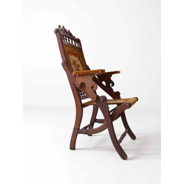 Victorian Tapestry Folding Lawn Chair Chairish