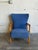 Mid-Century Modern Blue Upholstered Beechwood Lounge Chair Danish Mid-Century Modern 1960s For Sale - Image 3 of 10