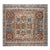 Rug & Kilim’s Caucasian Style Square Rug in Blue With Geometric Medallions For Sale