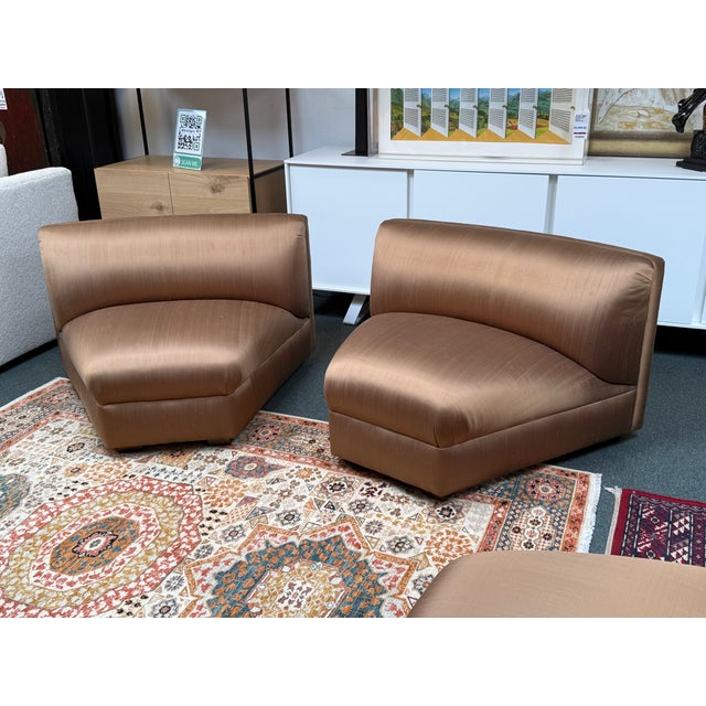 Design Plus Gallery presents a Pair of Silk Serpentine Chairs from Richard Andronaco. There curved chairs are always a...