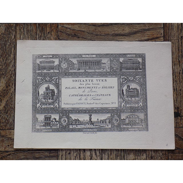 Black Antique 19th Century Paris Landmark.Engravings - Set of 9 For Sale - Image 8 of 8