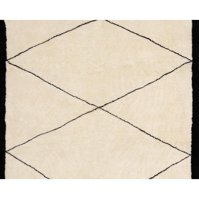 Ivory Hand-Knotted Moroccan Wool Rug | 11'6" X 8'4" | One of a Kind For Sale - Image 8 of 8