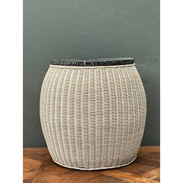 Vintage Rattan and Wood Side Table For Sale - Image 14 of 16