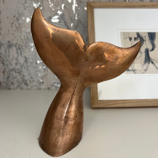 Mid Century Modernist Bronze Whale Tail Sculpture, unsigned