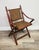 Campaign Early 20th Century Pair of British Colonial Campaign Folding Chairs · Faux Bamboo · Original Herringbone Wicker · Brass/Bronze Hardware For Sale - Image 3 of 8