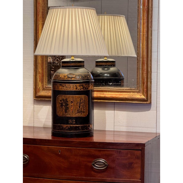 Black Tea Tin Lamp For Sale - Image 8 of 9