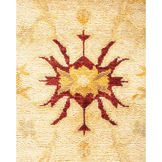 Traditional Eclectic, One-of-a-Kind Hand-Knotted Area Rug - Yellow, 6' 0" x 9' 4" For Sale - Image 3 of 8