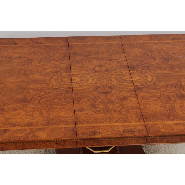 Italian Style Inlaid Pedestal Dining Table For Sale - Image 16 of 18