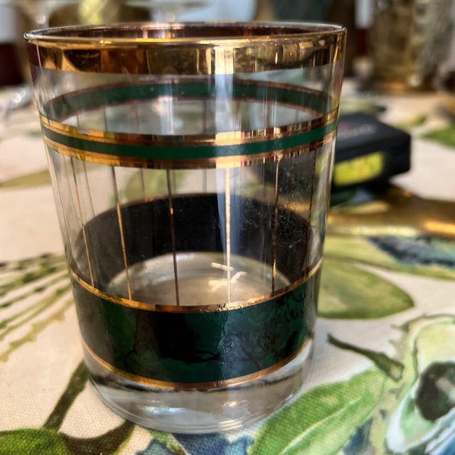 1970s Malachite Inspired Cocktail Glass For Sale - Image 4 of 5