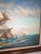 Cerulean 1950s J. Harvey Naval Battle Maritime Oil on Canvas Painting For Sale - Image 8 of 12