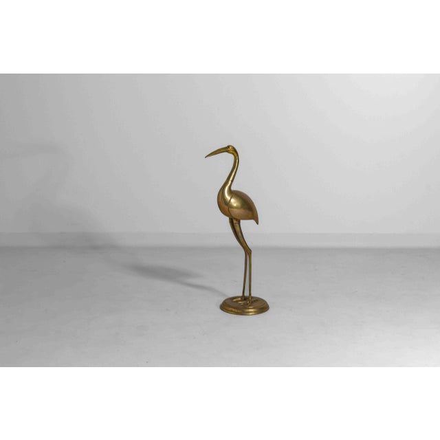Mid-Century Brass Heron Sculpture, Belgium, 1960s For Sale - Image 9 of 10