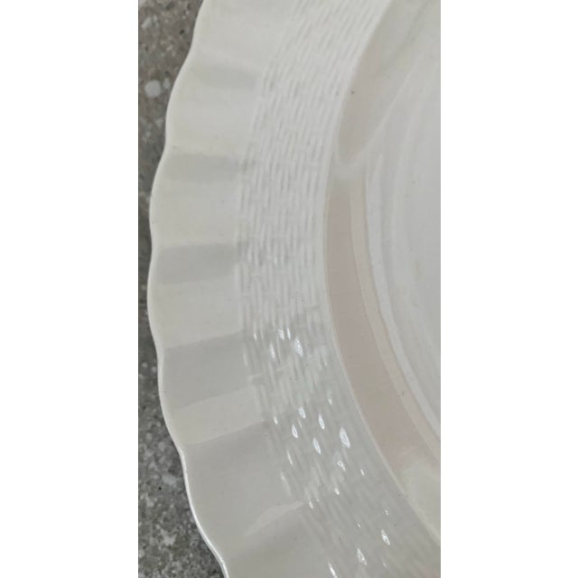 White Vintage English Copeland Spode ‘Glendale’ Scalloped Plates in Chelsea Wicker, Botanical Centers With Varied Hand Colored Fruit & Floral- Set of 3 For Sale - Image 8 of 12