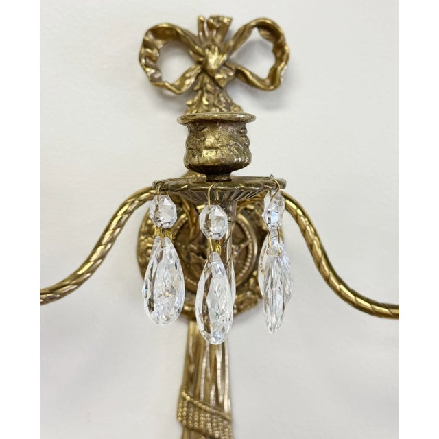 Vintage French Empire Brass Multi-Arm Wall Candle Sconces, Pair For Sale In Kansas City - Image 6 of 7