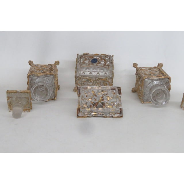 Imperial Glass 4pc Ormolu Vanity Set With 2 Perfume Bottles 1 Tray 1 Box 4723b For Sale - Image 10 of 18