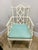 Ivory 1970s Chinese Chippendale Style Arm Chair For Sale - Image 8 of 9