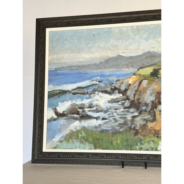 1970s unsigned California Plein Air Oil on Canvas of Laguna Beach Coast Line. Canvas in great condition, new brown...