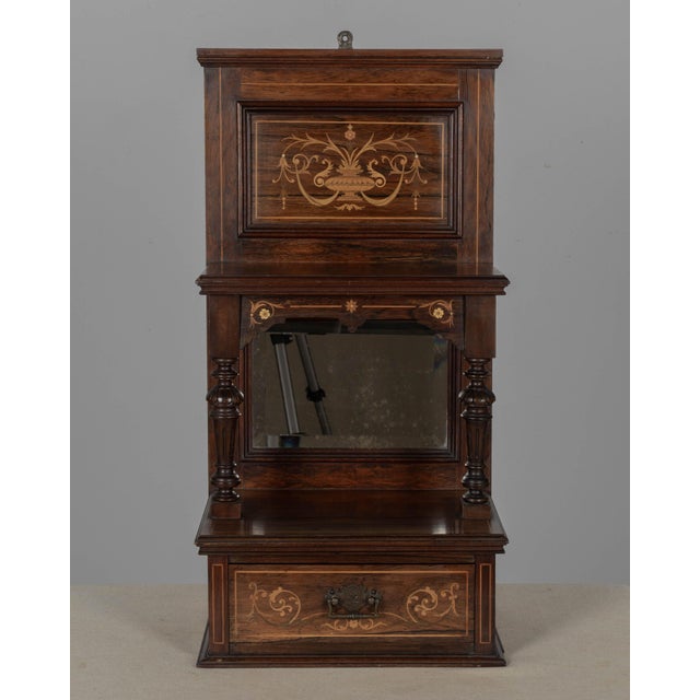 English 19th Century English Edwardian Marquetry Shelf With Drawer For Sale - Image 3 of 10