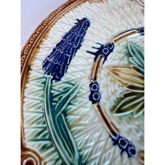 French Majolica Butterfly Plate For Sale - Image 4 of 7