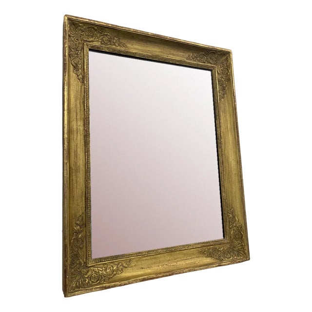 Antique French Empire Gold Leaf Mirror, 1820s For Sale