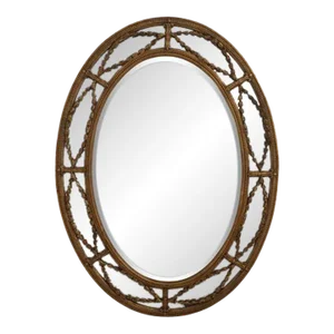 Friedman Brothers Large Gold Frame Oval Mirror