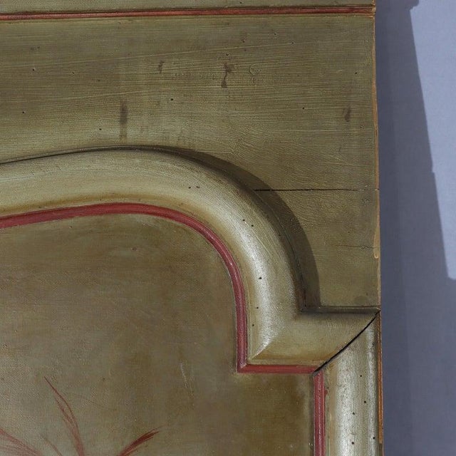 74" French Trumeau Mirror With Oil on Canvas Chinese Genre Scene Painting 19thC For Sale - Image 6 of 16