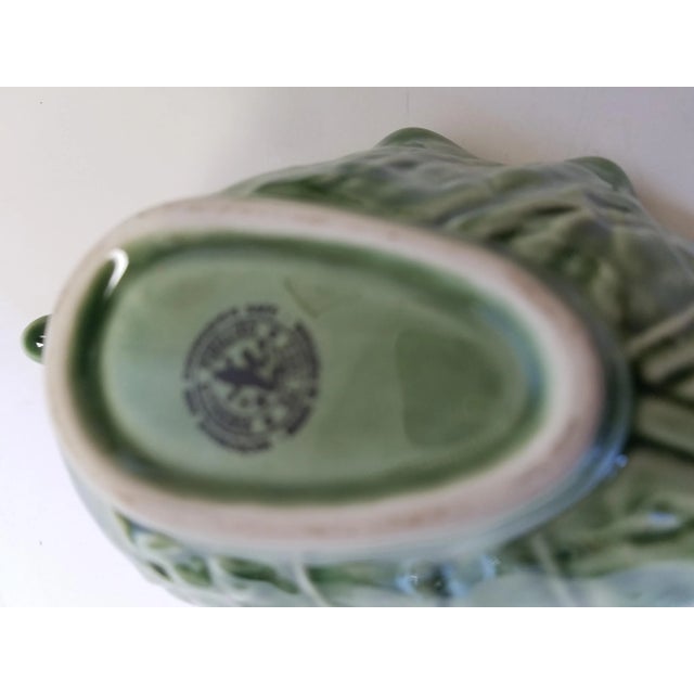 1980s 1980s Green Bordallo Pinheiro Cabbage Serving Bowls- a Pair For Sale - Image 5 of 6