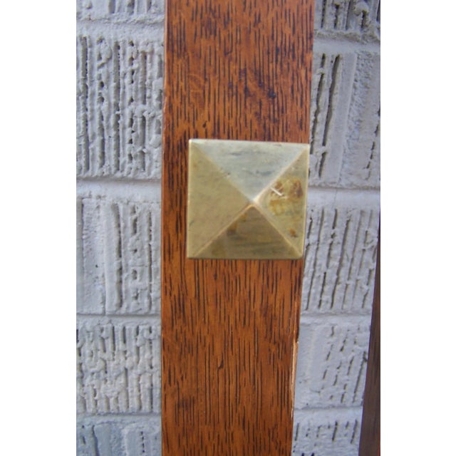 Arts & Crafts Small Square Oak Arts and Crafts Cabinet Doors - a Pair For Sale - Image 3 of 6