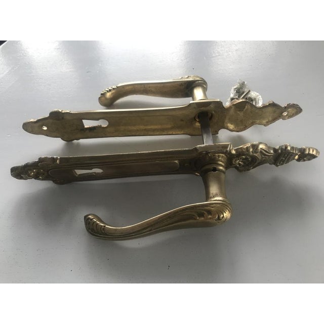 Art Nouveau Brass Handles and Signboards, 1950s, Set of 4 For Sale - Image 9 of 18