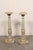 A Swedish Gustavian pair of carved and painted wood display pedestals from the turn of the 18th and 19th century. These...