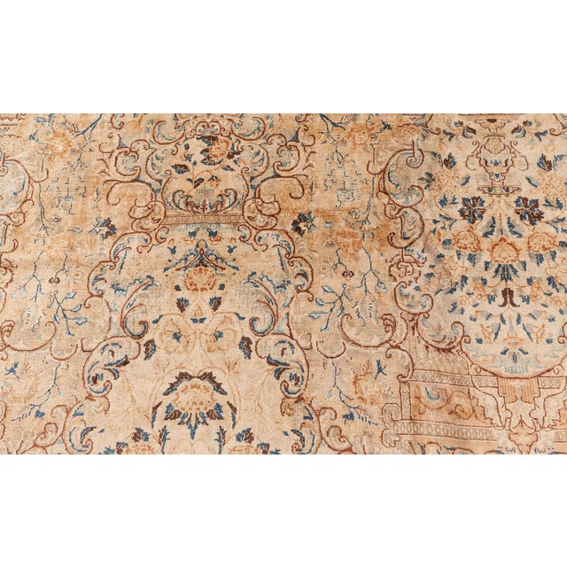 Textile Antique Persian Kirman Handmade Wool Rug For Sale - Image 7 of 8