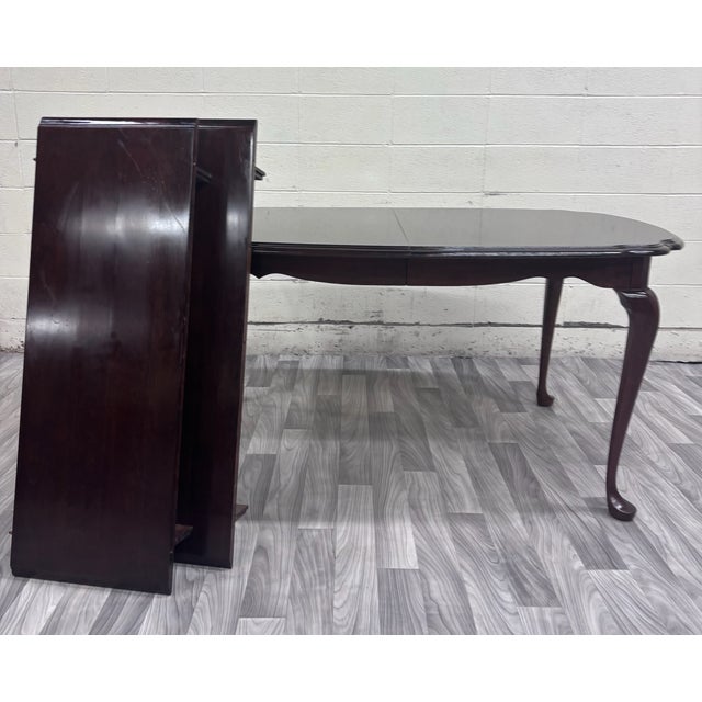 Vintage Pennsylvania House Queen Anne Style Cherry Wood Extension Dining Table For Sale - Image 10 of 12