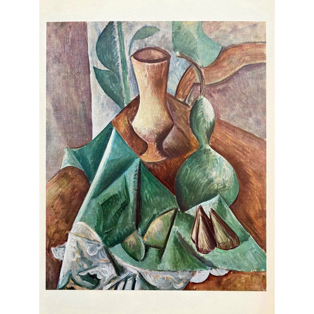 Army Green Pablo Picasso Vintage 1955 First Edition Modernist Lithograph Print " Still Life With Gourd " 1909 For Sale - Image 8 of 10