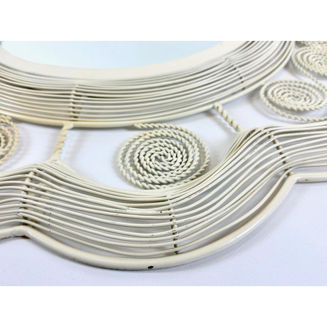 Vintage Andalusian Style Curly Metal Eliptical Wall Mirror, 1960s For Sale - Image 4 of 9