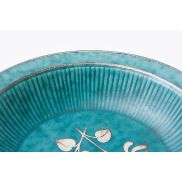 Metal Vintage Wilhelm Kage for Gustavsberg Argenta Bowl With Flowers, Leaves and Sterling Silver For Sale - Image 7 of 10